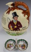 Crown Devon John Peel musical decanter, height 19cm, and a Meissen sweetmeat dish
