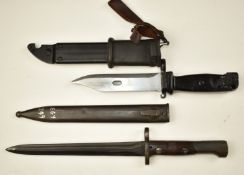 Egyptian / Belgian SHFN 1949 pattern bayonet with wooden grips, 22cm double edged blade and