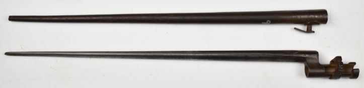 German WW1 acquired Russian socket bayonet stamped 2273, with 41cm fullered blade and German