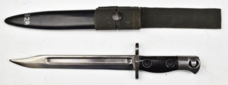 British L1 A3 knife bayonet with 20cm fullered blade, scabbard and frog. PLEASE NOTE ALL BLADED