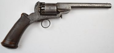 Continental five-shot semi-hammerless revolver with engraved frame, ring trigger and butt plate,
