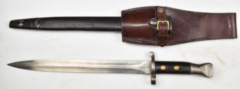 British 1888 pattern bayonet Mk I 2nd type, with some good stamps, 1676 to pommel, a 30cm double