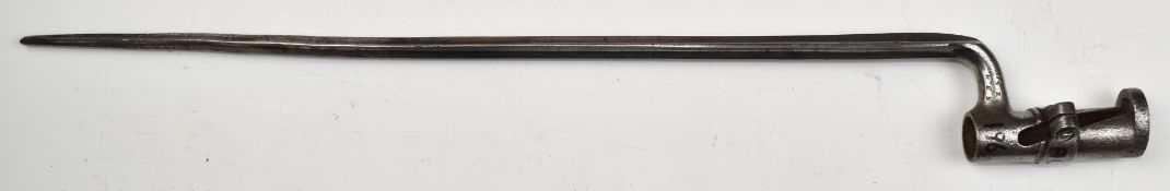 Austrian 1854 pattern socket bayonet with some stamps to neck and a 44cm cruciform blade. PLEASE