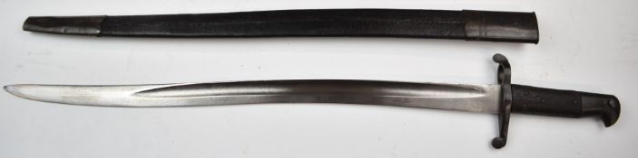 British 1856/58 pattern sword bayonet with 58cm yataghan fullered blade and scabbard. PLEASE NOTE