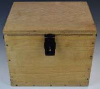 Wooden black powder storage box, 36 x 28 x 30cm.