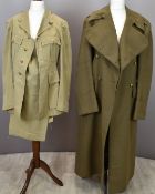 British Army Gloucestershire Regiment officer's khaki greatcoat with rank insignia to shoulder