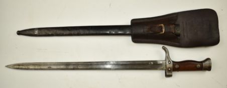 French 1892 pattern Mannlicher Berthier bayonet stamped 8279 to quillon, with 39cm fullered blade,
