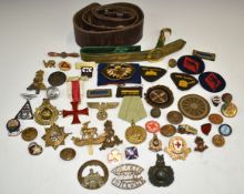 Small collection of badges and buttons including Royal Marines economy by A Stanley & Sons, Walsall,