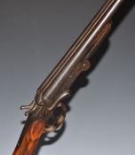 Belgian .410 side by side folding poacher's shotgun with chequered grip and forend, double trigger