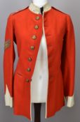 British Army Gloucestershire Regiment scarlet tunic attributed to Sgt Scaife, 2nd Battalion, with