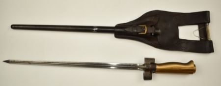 French 1886 / 93 / 16 pattern Lebel bayonet with brass grip stamped 73093, 33cm cruciform blade,
