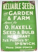 Reliable Seeds for Garden and Farm O Haxell Seed and Bulb Merchant, Ipswich vintage enamel