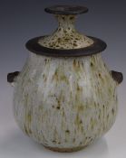 Barbara Cass / Arden Pottery (1921-1992) studio pottery stoneware pedestal twin handled covered