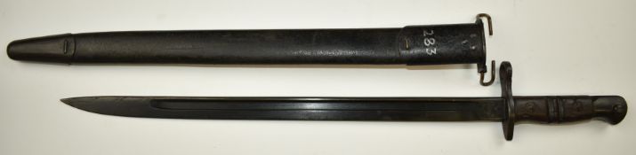 American 1913 pattern bayonet by Remington for export, some clear stamps to ricasso, stamped EX HG