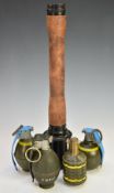 Five replica / instructional hand grenades including a German example, tallest 35cm