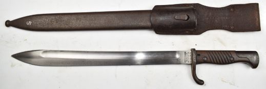 German 98/05 pattern bayonet with wooden grips, flashguard, Waffenbrink Mauser AG Oberndorf AN to