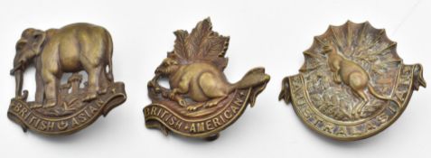 Three British Army King's Colonial Boer War badges, Australasian, British American and British