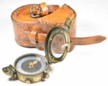 WW1 British Army marching compass with broad arrow mark, serial number 93781, stamped F L 1917, with