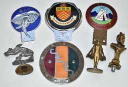 Vintage or classic car badges and mascots or similar, comprising The Camping Club of Great Britian