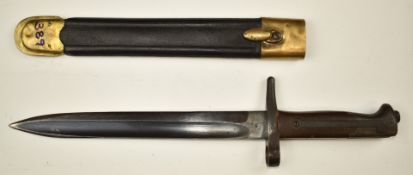 Italian 1870/87 pattern Vetterli bayonet, Torre Annunziat to ricasso, 24cm fullered blade and