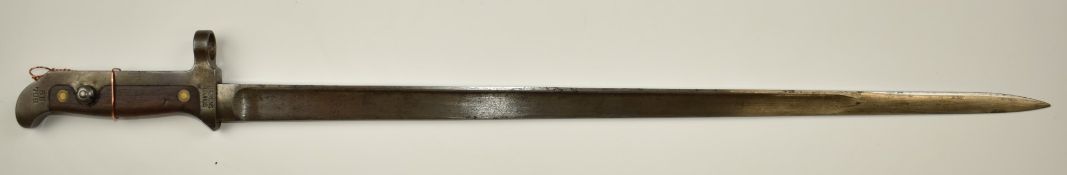 Danish 1915 pattern sword bayonet for Krag Jorgensen rifle, with good stamps to ricasso and pommel