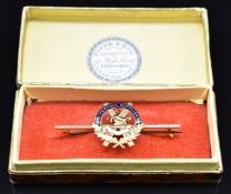 King's Liverpool Regiment / Liverpool Scottish 9ct gold sweetheart brooch / tie pin, in Payne &