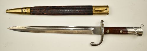 Brazilian 1908 pattern bayonet for Mauser, with 30cm fullered blade and scabbard. PLEASE NOTE ALL