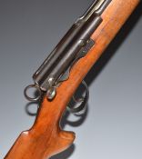 Schmidt Rubin Model 1889 7.5mm straight pull bolt-action rifle with adjustable sights, steel butt