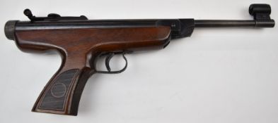 Original Model 5 .22 target air pistol with shaped and textured grip and adjustable sights, serial