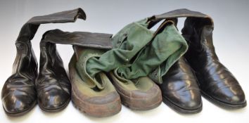 Two pairs of British Army Gloucestershire Regiment officer's black leather dress boots, together