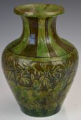 Farnham Art Pottery vase decorated with a continuous band of deer, height 21.5cm