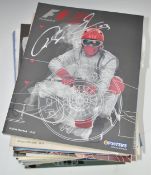Set of seventeen 2002 Formula 1 Grand Prix race programs, all signed by Ralph Schumacher, together