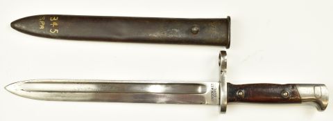 Spanish 1893 pattern Mauser knife bayonet stamped 4711 to crossguard, with 25cm fullered blade and