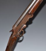 English .410 folding poacher's shotgun with chequered grip and forend and 28 inch barrel, overall