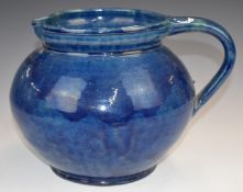 Farnham Art Pottery large squat pedestal jug, diameter 30 x height 22cm