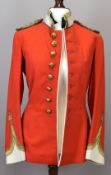 British Army officer's full dress scarlet tunic attributed to Captain F A de Breul of the