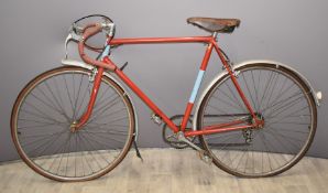 Vintage F.H. Grubb racing or touring bicycle, with leather Brooks saddle