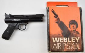 Webley Premier Mk.II .22 air pistol with named and chequered plastic grips and adjustable sights,