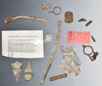 WW2 Luftwaffe Junkers Ju 88 crash site fragments with details of the incident on the 23/3/1944