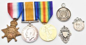 British Army WW1 medal trio comprising 1914/1915 Star and War Medal named to W-502 WJ Gibbs Royal