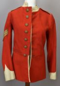 British Army Gloucestershire Regiment other ranks scarlet tunic with Sergeant's chevrons and