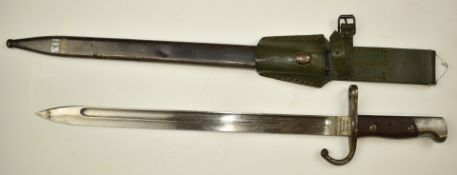 Argentinian 1909 pattern bayonet with with good stamps and makers Sable Bayoneta, 40cm fullered