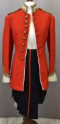 British Army Gloucestershire Regiment officer's full dress scarlet tunic with gilt collar badges and