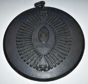 British Army Gloucestershire Regiment heavy cast iron circular depot plaque with lion above crown