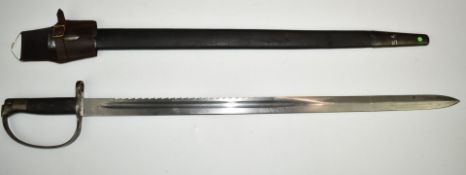 British 1879 pattern Martini Henry carbine artillery sawback bayonet with some good stamps to