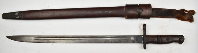 British 1917 pattern sword bayonet with some good stamps to ricasso including Remington, a 43.5cm