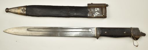 Danish 1889 pattern bayonet for the for Krag Jorgensen rifle, with good stamps to ricasso and pommel