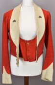 British Army Gloucestershire Regiment officer's mess jacket and waistcoat with rank insignia to