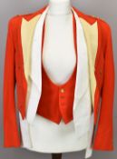British Army Gloucestershire Regiment officer's mess jacket and waistcoat in scarlet with yellow