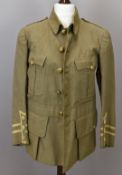 British Army WW1 officer's cuff rank service dress jacket with rank insignia and associated buttons,